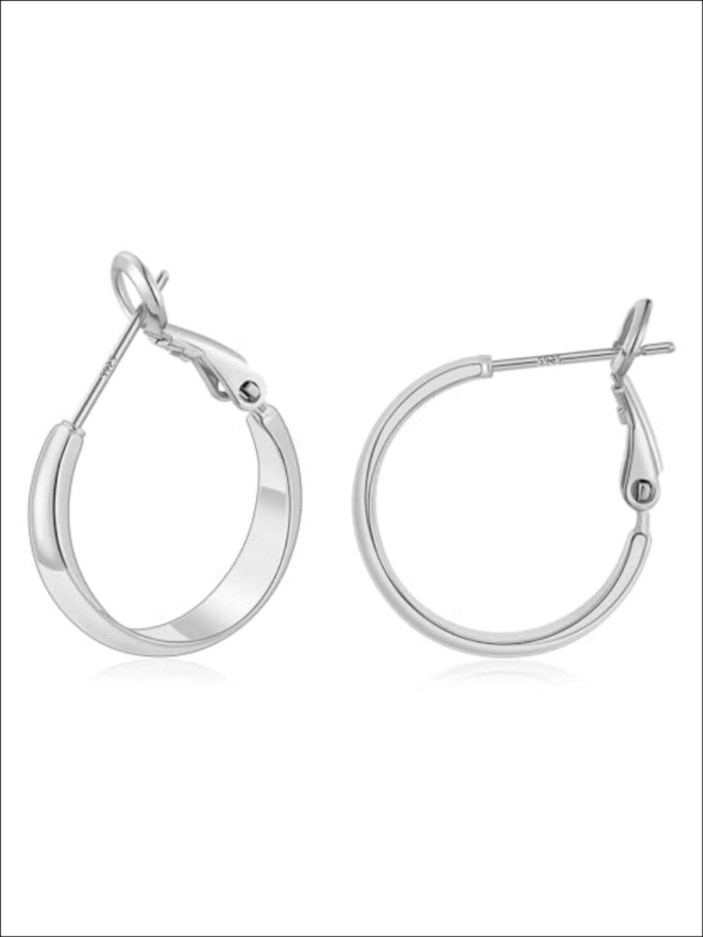 14K Gold Plated Hoop Earrings for Women 5mm Wide Lightweight Hypoallergenic